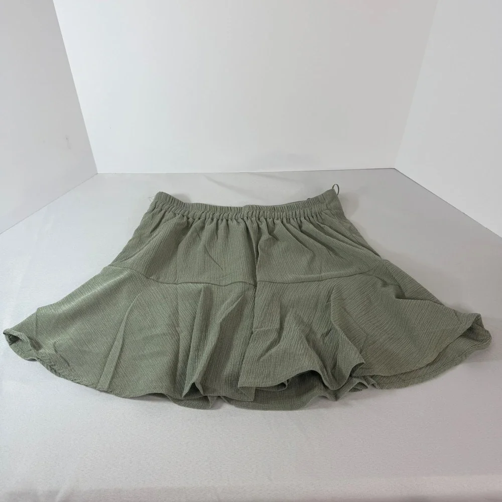 Promesa Sage Green Textured Ruffle Skort Small NWT Mini Skirt Coquette Fairy